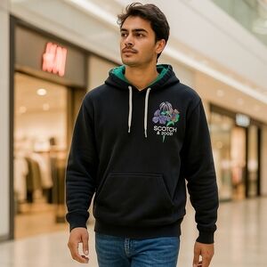 Scotch & Soda Floral Graphic Embroidered Mens Hoodie